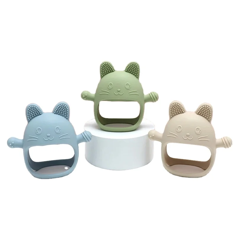 BPA-Free Custom Anti-Eating Unisex Newborn Teether Gloves Soft Food Grade Silicone Pacifier Kids Teething Care Coods Toy