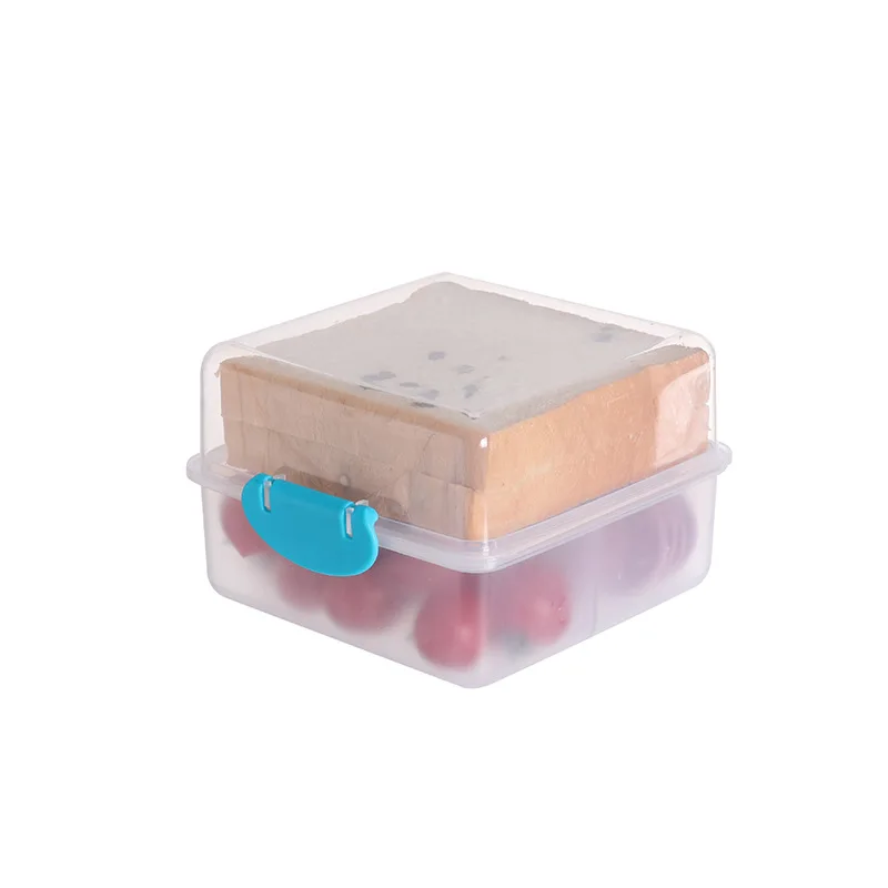 Outdoor square bento box Transparent sorting food box Toast student office lunch Snack box