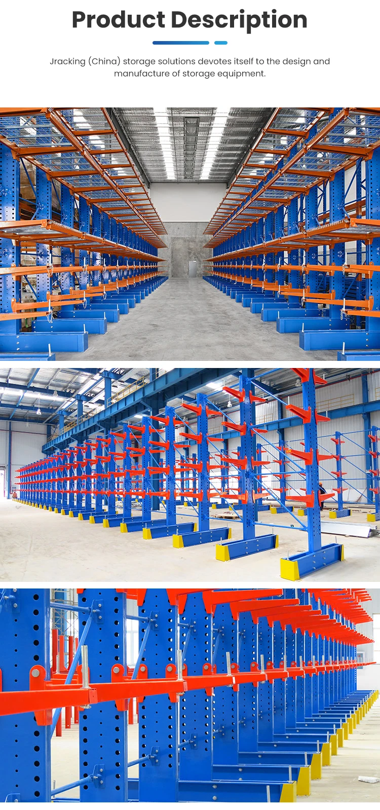 Jracking Hot-dip Galvanizing/powder Coating Cantilever Racking System ...