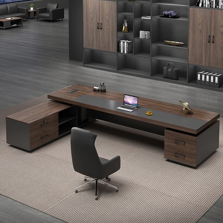 Commercial L Shape Desk Melamine Manager Desk Boss Table For Office ...