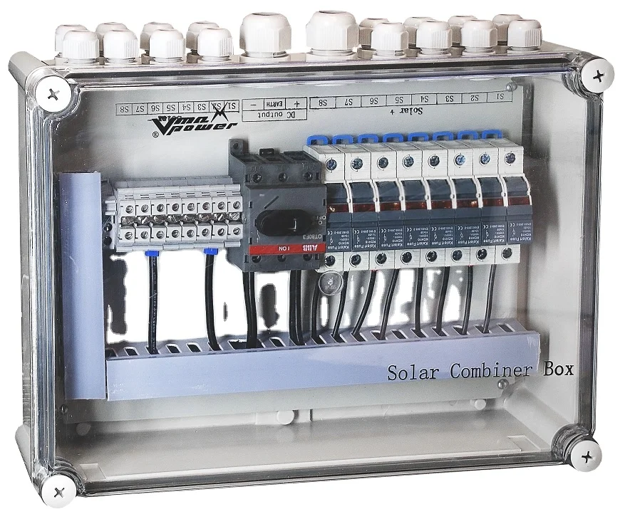 Vmaxpower 4 Strings Solar DC Combiner Cabinet for on Grid Off Grid Solar Energy System PV Junction Box