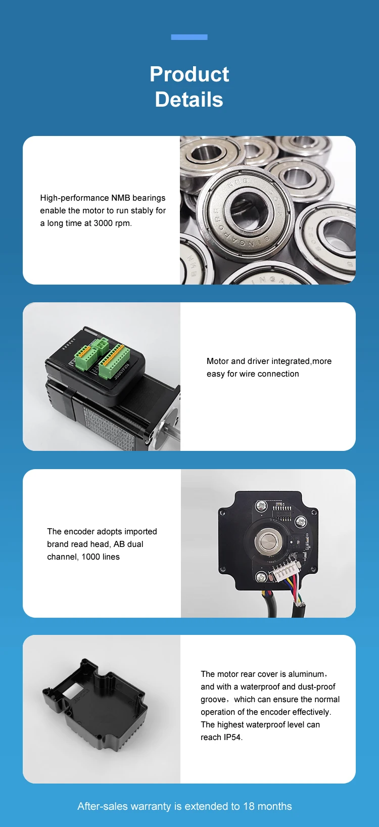 Nema 23 RS485 Support Modbus Integrated Stepper Motor