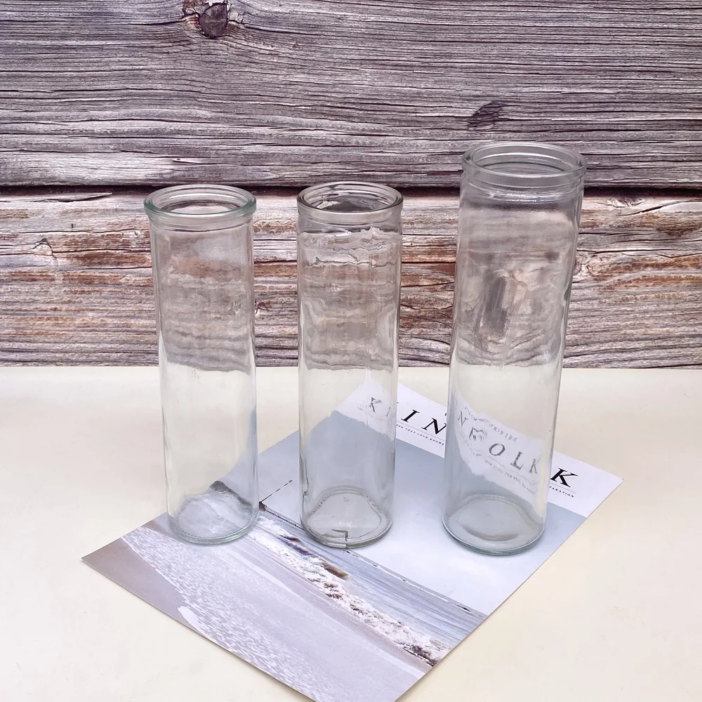 High Quality Customized Color Durable Attachable clear Glass  Candle Holder Empty Candlesticks for Home Decor Religion