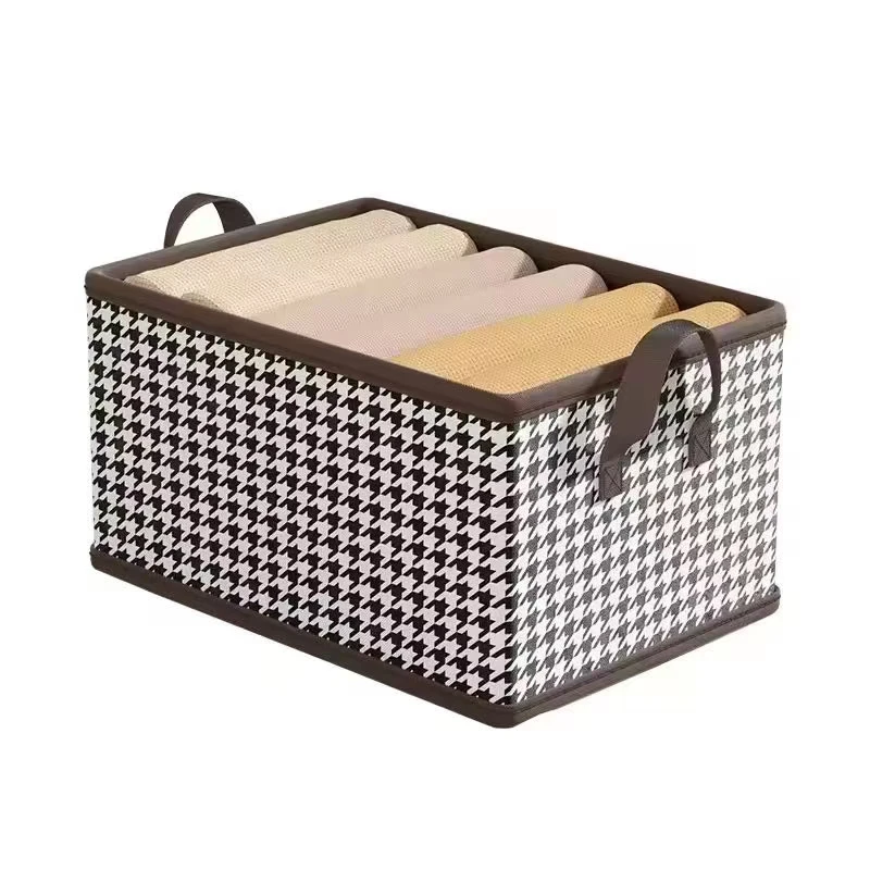 Factory Wholesale Modern Home Furniture Foldable Non-Woven Fabric Storage Box Handle 35L Capacity Lightweight for Storage