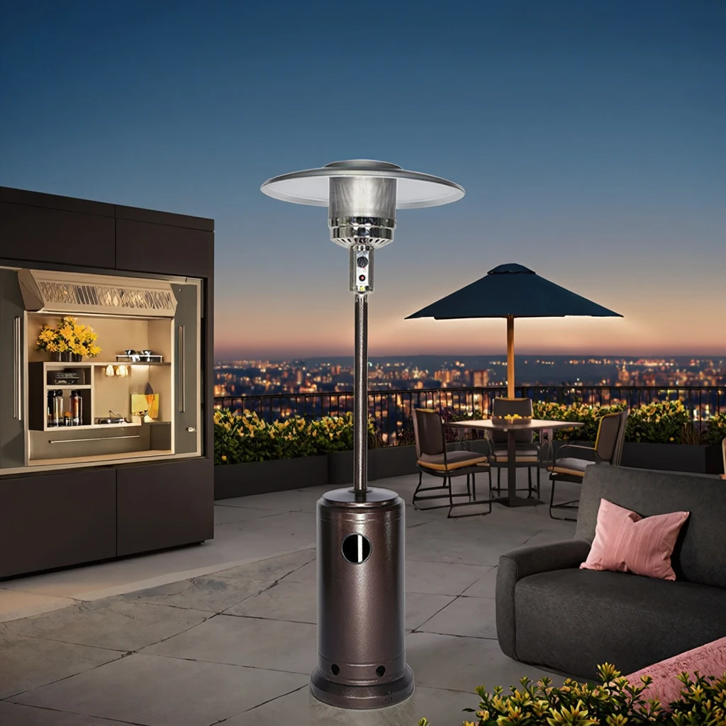 Современный Премиальный наружный обогреватель для патио стильный дизайн регулируемые настройки тепла стальные железные материалы природного газа LPG теплый