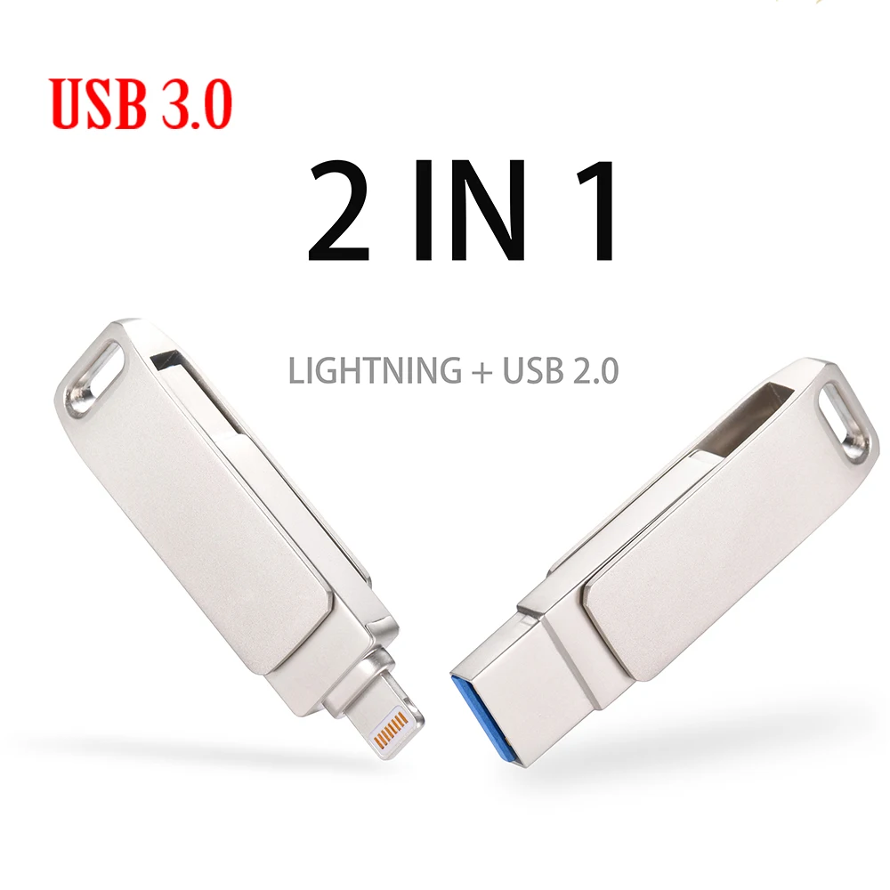 Otg Usb Flash Drive 2 In 1 Pendrive For Iphone 256gb 128gb 64gb 32gb Pen Drive 16gb Usb 3 0