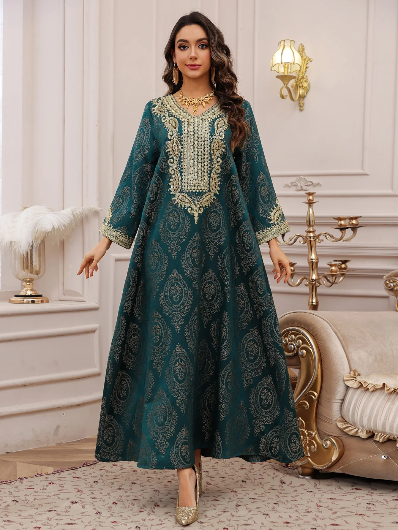 Muslim Abaya for Women Party Dresses Embroidery Long Robe Eid Ramadan Dubai Abayas Kaftan Arab Jalabiya Djellaba Modest Dress Muslim Abaya for Women Party Dresses Embroidery Long Robe Eid Ramadan Dubai Abayas Kaftan Arab Jalabiya Djellaba Modest Dress