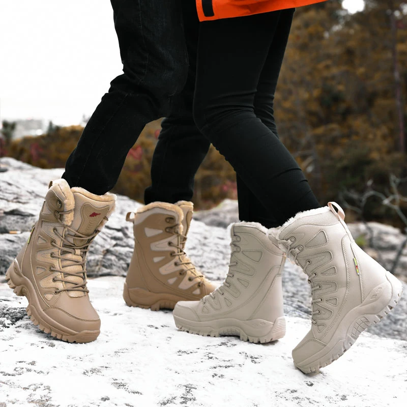 Rubber Sole Mens Hiking Boots Shoes 