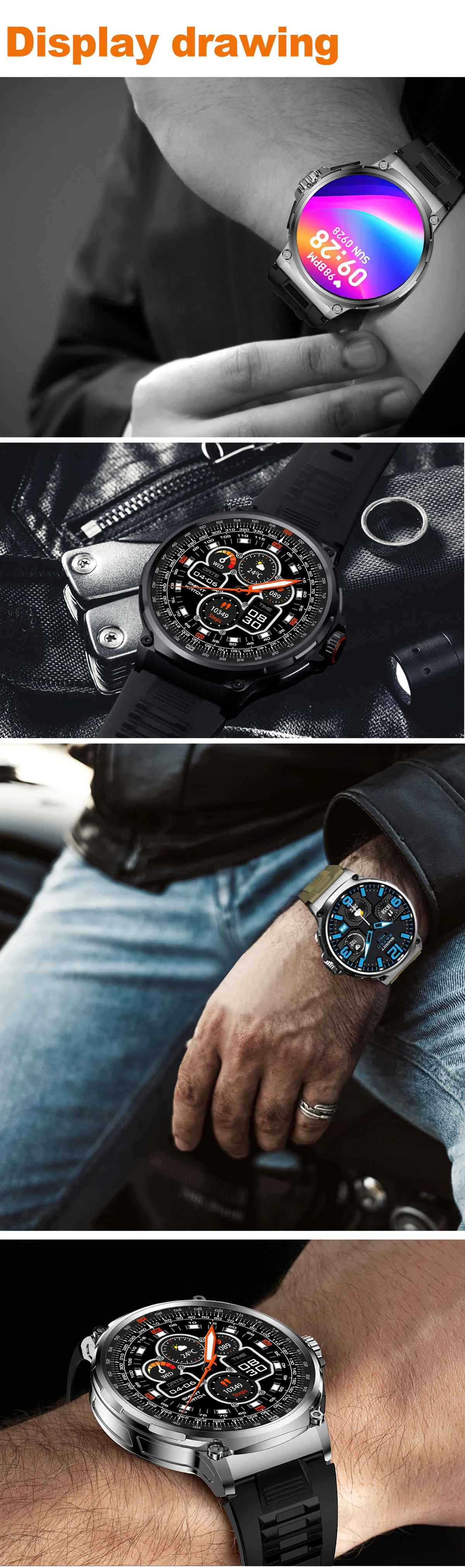 Smart Watch For Men Waterproof With Bluetooth Call And Sleep Tracker_voghion.com