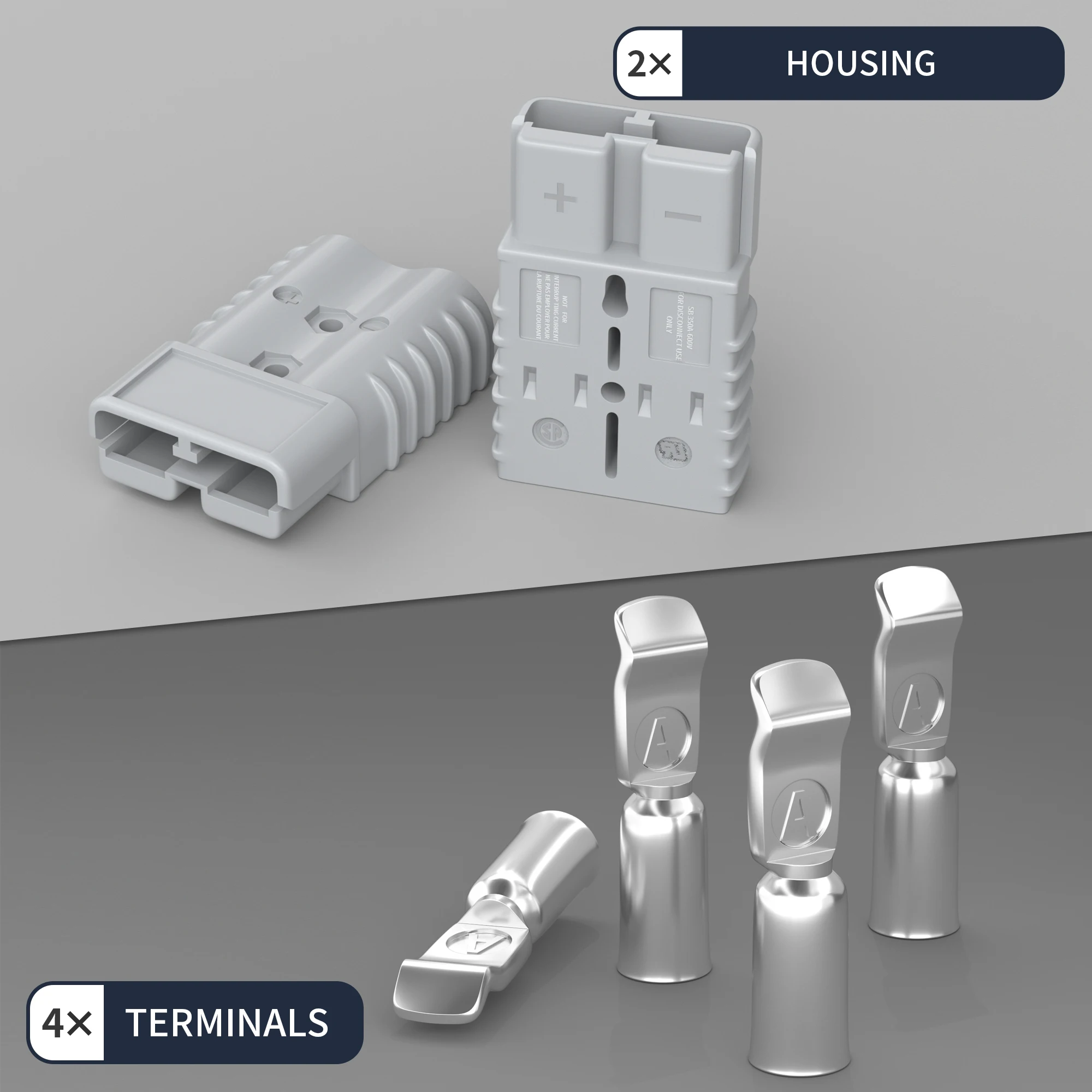 Kit Connecteur Rapide Batterie 120A – Déconnexion Treuil, Remorque, 12-36V – Cuivre Argenté & Ignifuge