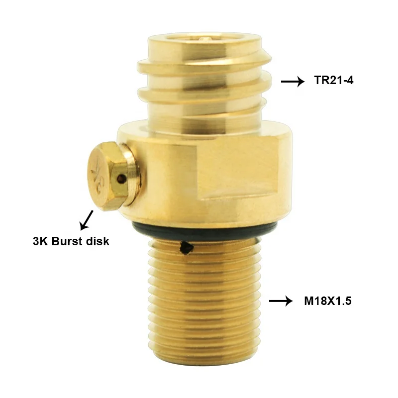 brass m18x1.5 tr21-4 soda cylinder valve