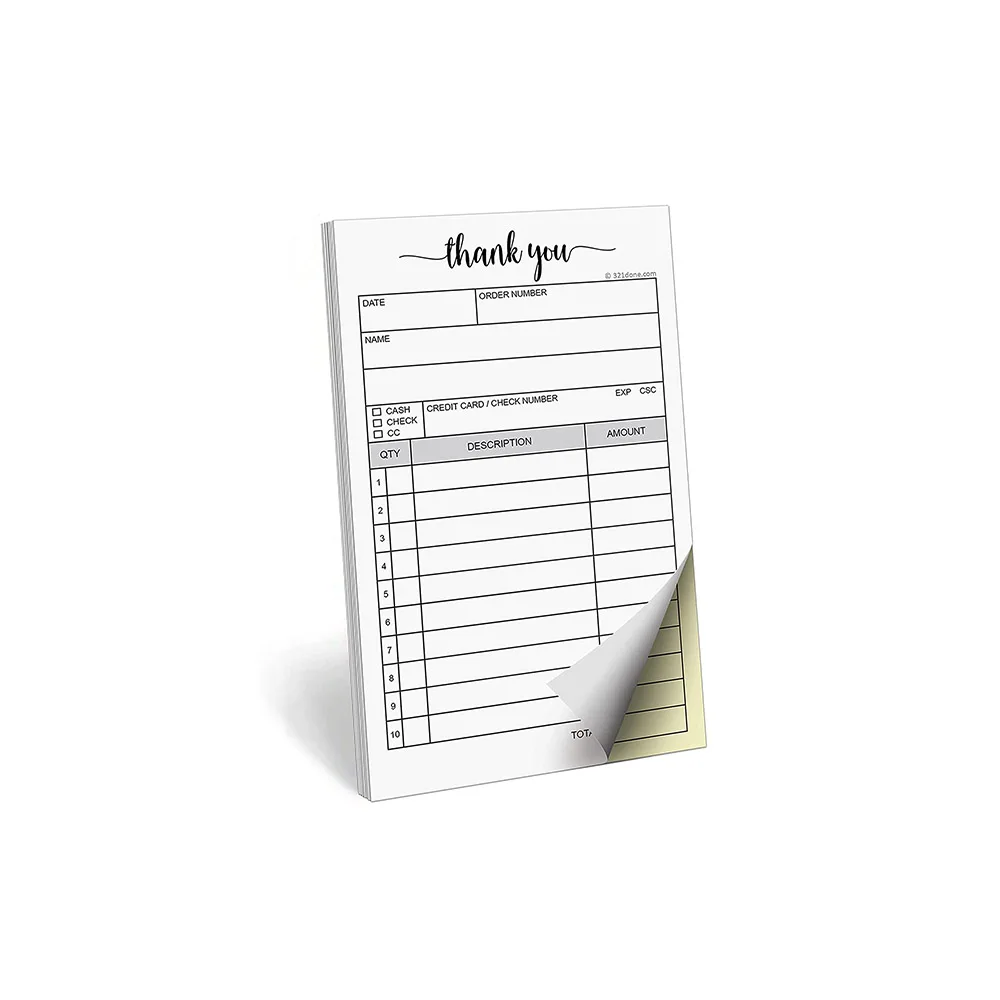 2 Packs 50-Set Receipt Pad, Carbon Duplicate Copy Sales Receipt Form Invoice Booklet Stores Warehouses Offices Restaurants 3 4x5 5 Handheld 2 Part Car - View #3