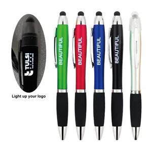 IDO High Quality Promotional Gift LED Light up Touch Screen Pen Custom Laser Logo Stylus Ballpoint Pen