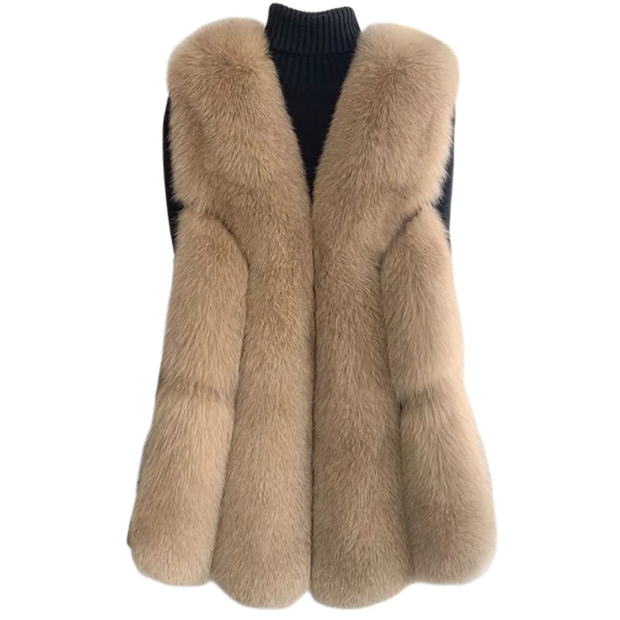 Hot Sale Super Quality Latest Design of Waistcoat Fur Gilet Multi Color Fluffy Furry Custom Cheap fox Fur Vest
