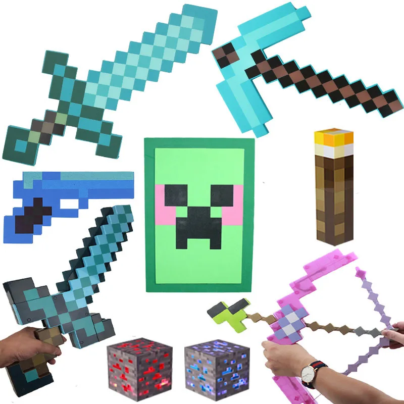 Алмазный пиксельный меч мигающий цветной мозаичный ритм светящийся меч для вечеринки со светодиодной подсветкой светящийся разноцветный светящийся детский игрушечный красный зелёный синий сила пластик