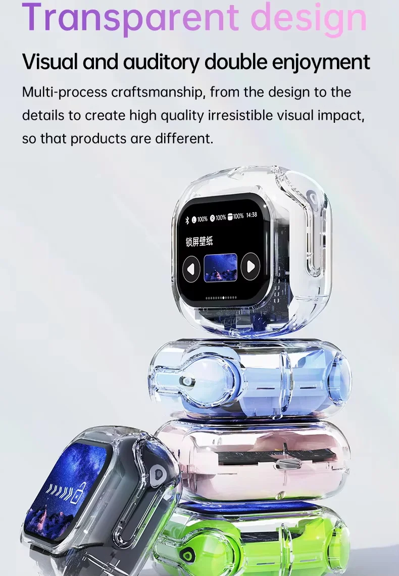 New Q20 Wireless Earbuds With LED Touch Screen Noise Reduction HD Call TWS Surround Sound Headphones and Charging Case
