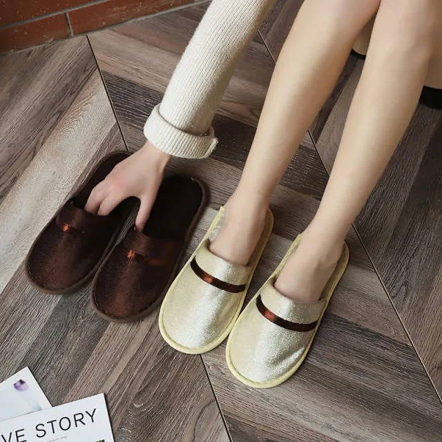 Wholesale Luxury Hotel Slippers Customized Logo Comfortable And Soft
