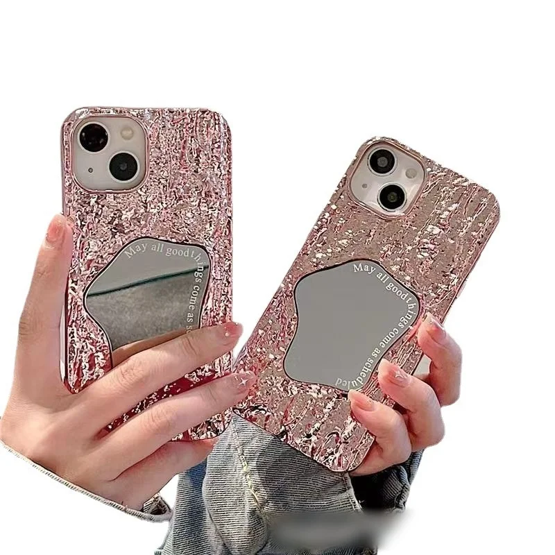 TPU Embossed Rock Mirror Internet Celebrity Mobile Phone Case For iPhone 11 12 13 16 Pro Max Plus XS XR 14 Pro Max factory