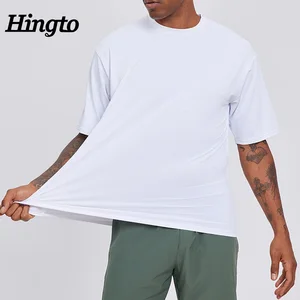 OEM Wholesale Custom White T Shirt Mens Plus Size Round Neck Fitness Sports Short Sleeve Solid Gym Breathable Polyester T Shirts