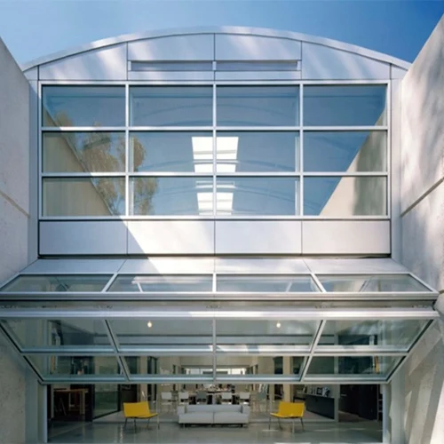 Shandong Jinan Deda Factory Price Vertical Folding Door Customized Color Aluminum Alloy Folding Glass Double Garage Door