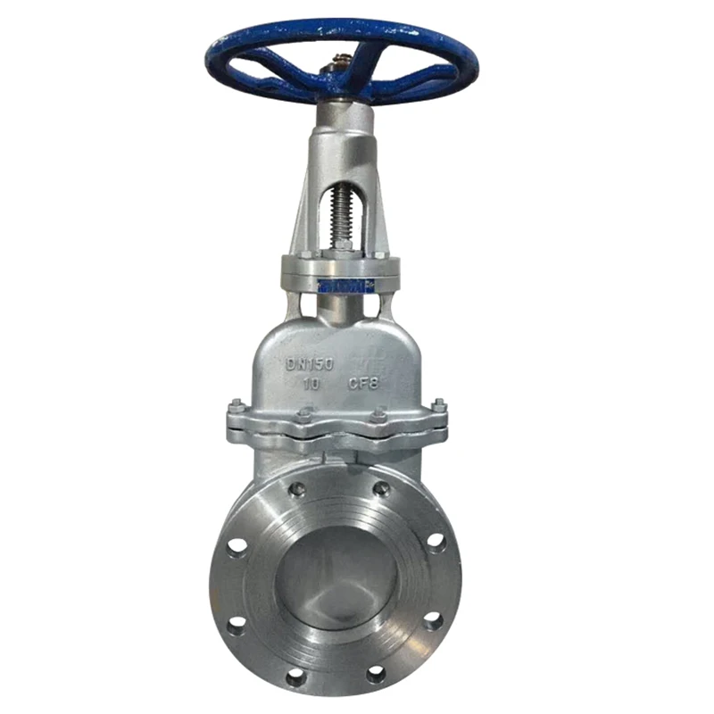 Cast Iron Stock Paper Pulp Plunger Slide Gate Valve Handwheel Operated  Slurry Wafer Knife Gate Valve