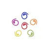Boucle marqueur multicolore en forme de pousse de haricot en spirale.