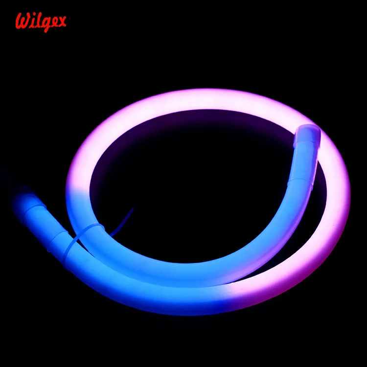 
Динамическая RGB 360 градусов круглая светодиодная неоновая гибкая трубка 24 вольт пиксель IP68 фасадное освещение для улицы neonflex 