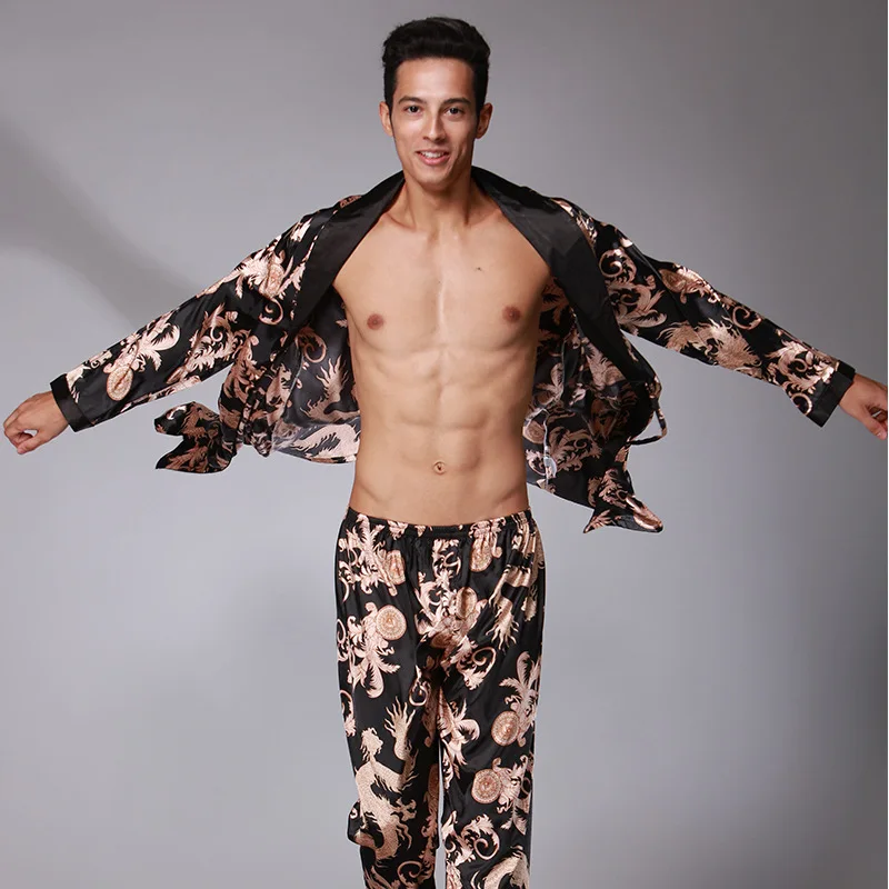 Batas de seda satinada de alta calidad para adultos, camisón de nuevo  diseño para hombre, pijamas suaves, venta al por mayor