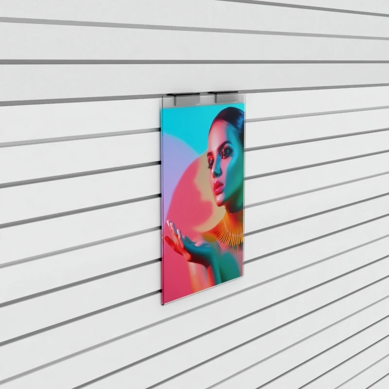 A3 A4 A5 Slatwall Poster Displays Slotted Wall Acrylic Price List Sign