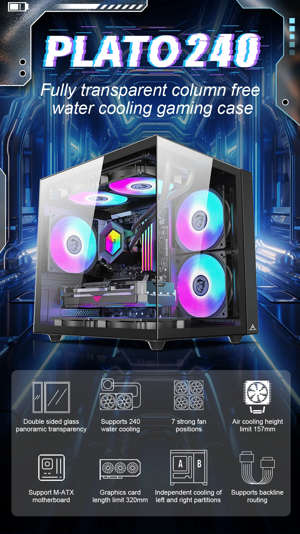 Custom M-ATX Gaming Computer Cases & Towers with Tempered Glass