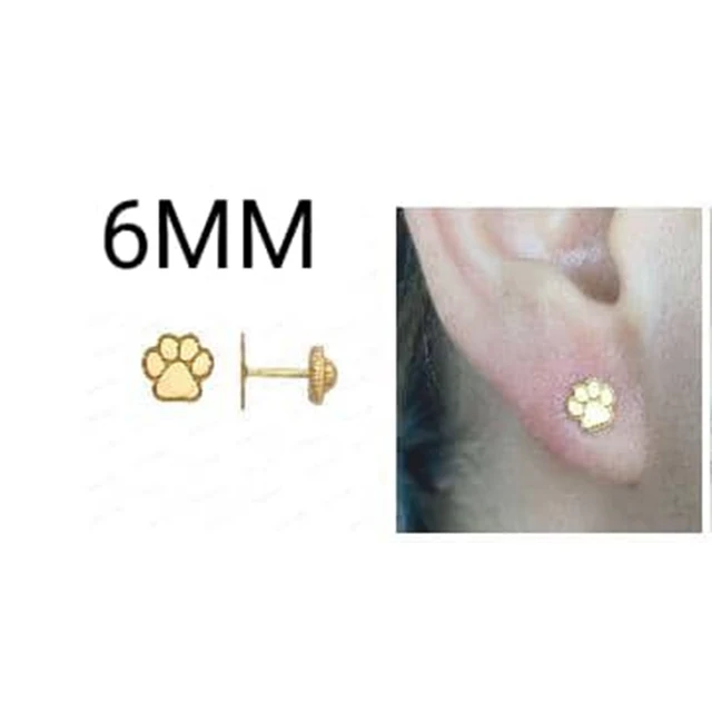 Customized Products 2mm and 4mm 18k Solid Gold Au750 Earring Stud
