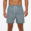 Navy Stripes Cactus Print