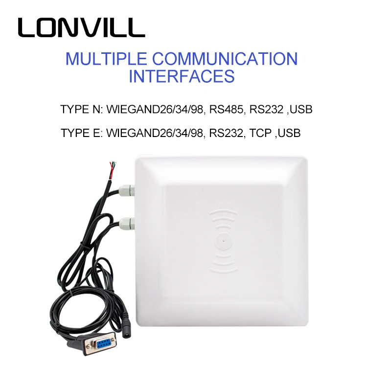 LONVILL Long Distance Range 7dBi Circular Antenna Weigand UHF Reader RFID Card Warehouse Weigand USB UHF Reader