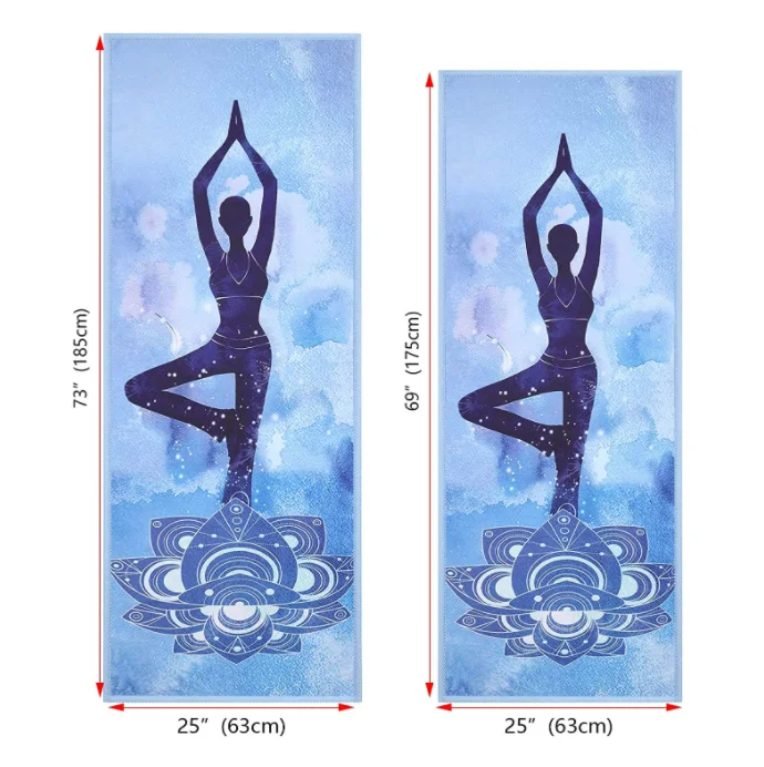 Quick Dry Non Slip Hot Yoga Towel With Corner Pocket Silicon Dots Custom Printed Wholesale Sport Microfiber Yoga Mat Towel details