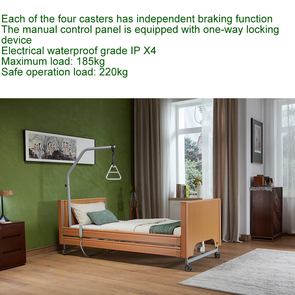 Wood Nursing Bed Electric Hospital Bed for Home Care Bed for the Elderly