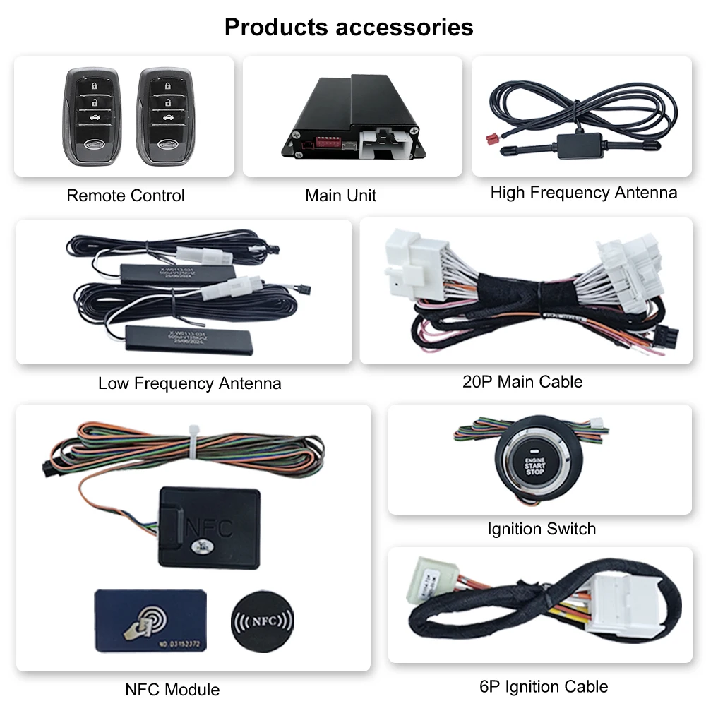 OVI CANBUS PKE Keyless Entry Remote Car Starter Car Alarm Remote Ignition for Toyota Prado Push Start System OBD Plug and Play