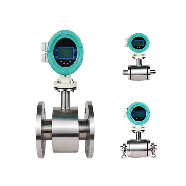304SS Stainless Steel Food Electromagnetic Flowmeter Sand Grout Electrode Mud Slurry Electromagnetic Flow Meter