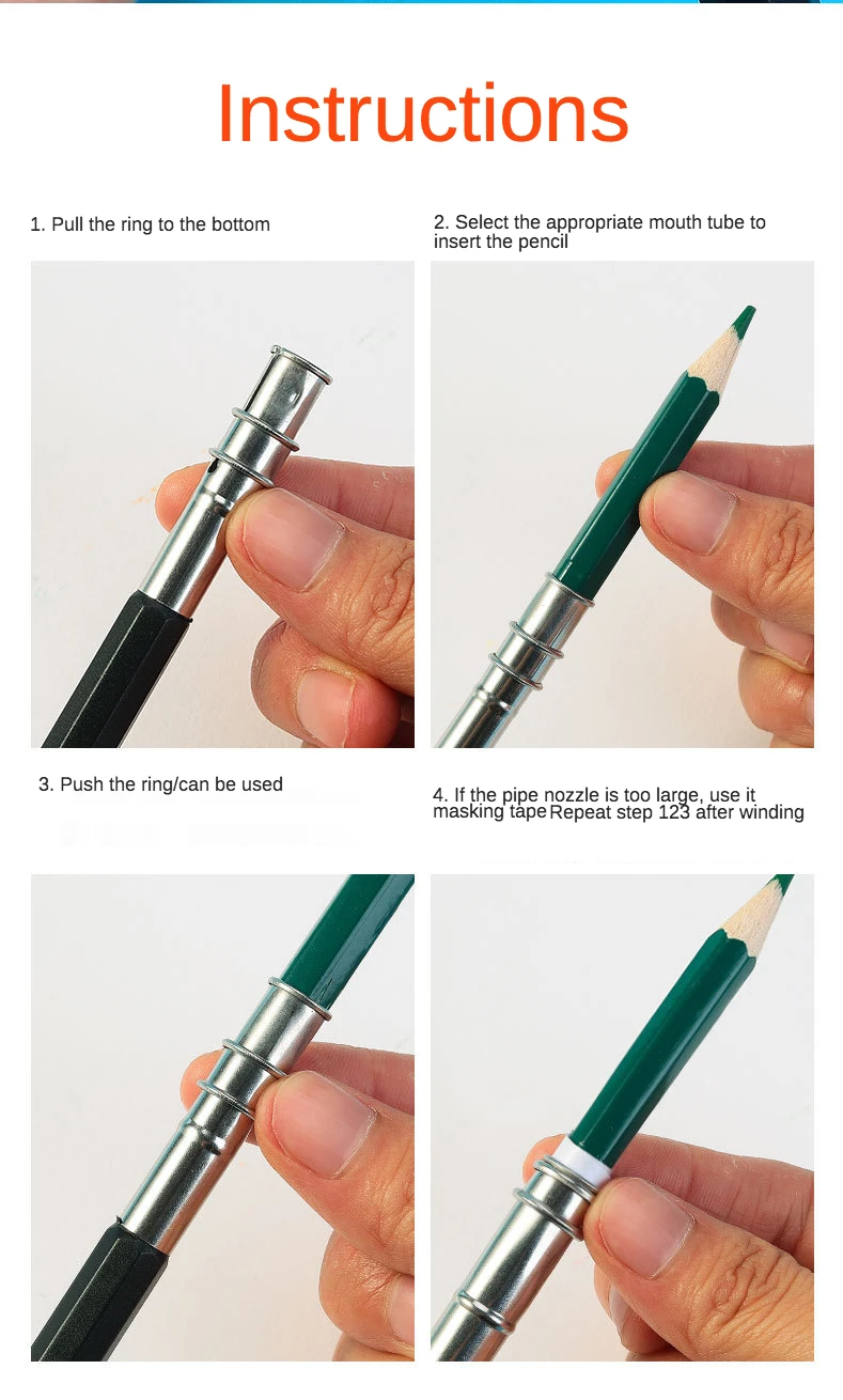 Extensor de lápiz ajustable para dibujo y pintura artística_voghion.com