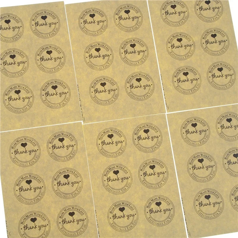 Custom Printed Round Logo Label Sticker Roll Kraft Paper Circle Labels