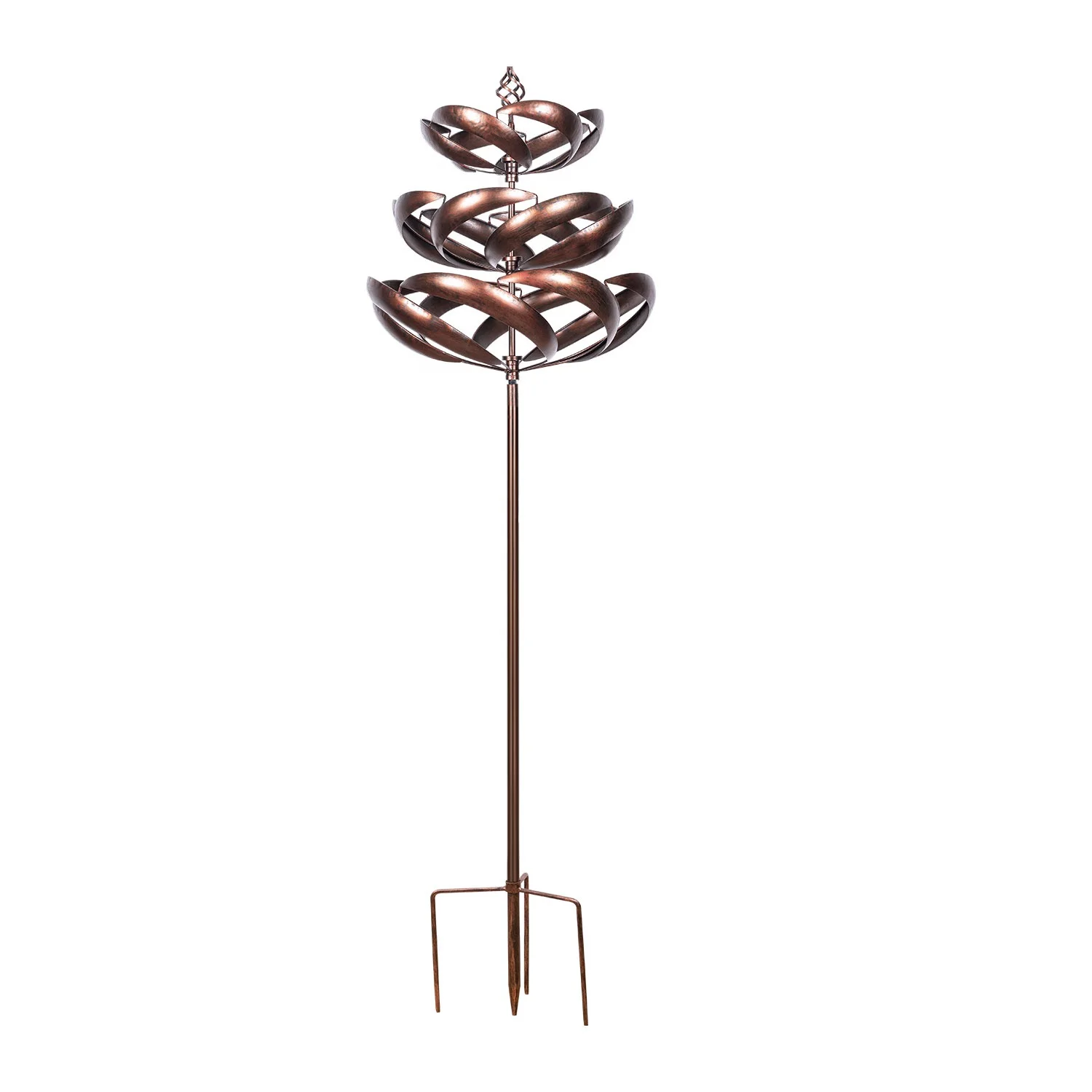 Helical Blade Bronzed Copper Wind Spinner    Metal  3d Wind Spinner