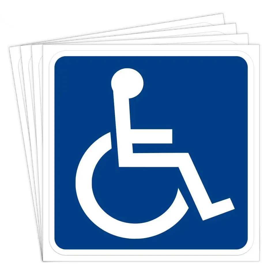 Disabled Sign Label Wheelchair Symbol Vinyl Laminated Indoor Outdoor