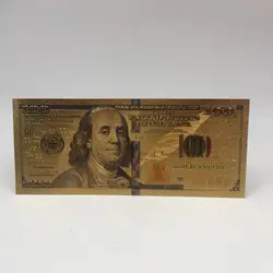ゴールドフォイルUSD 100ドル紙幣記念メタルコレクションカード