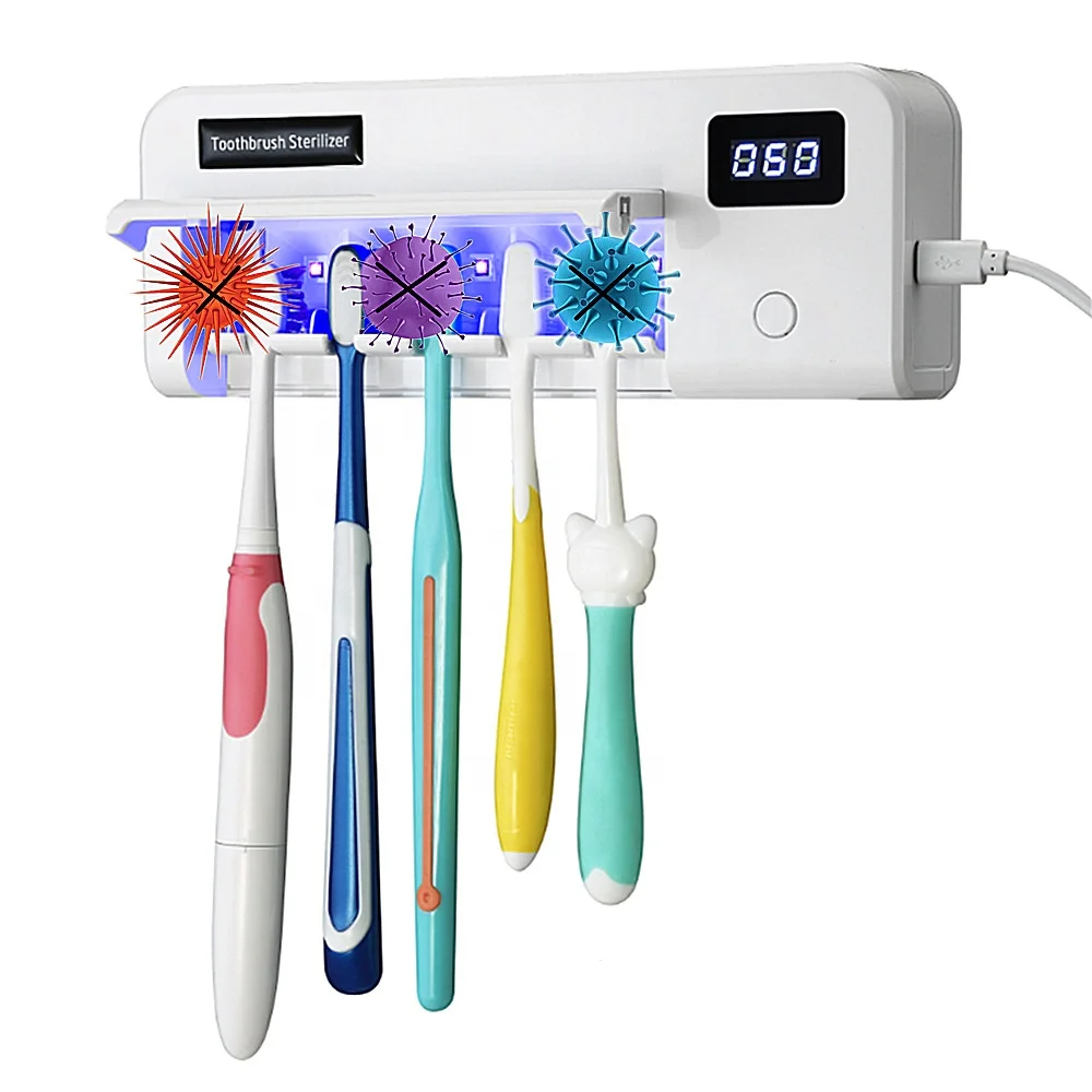 5 в 1 настенный UVC LED держатель для зубных щеток использования всеми членами семьи во время УФ стерилизатор зубных щеток