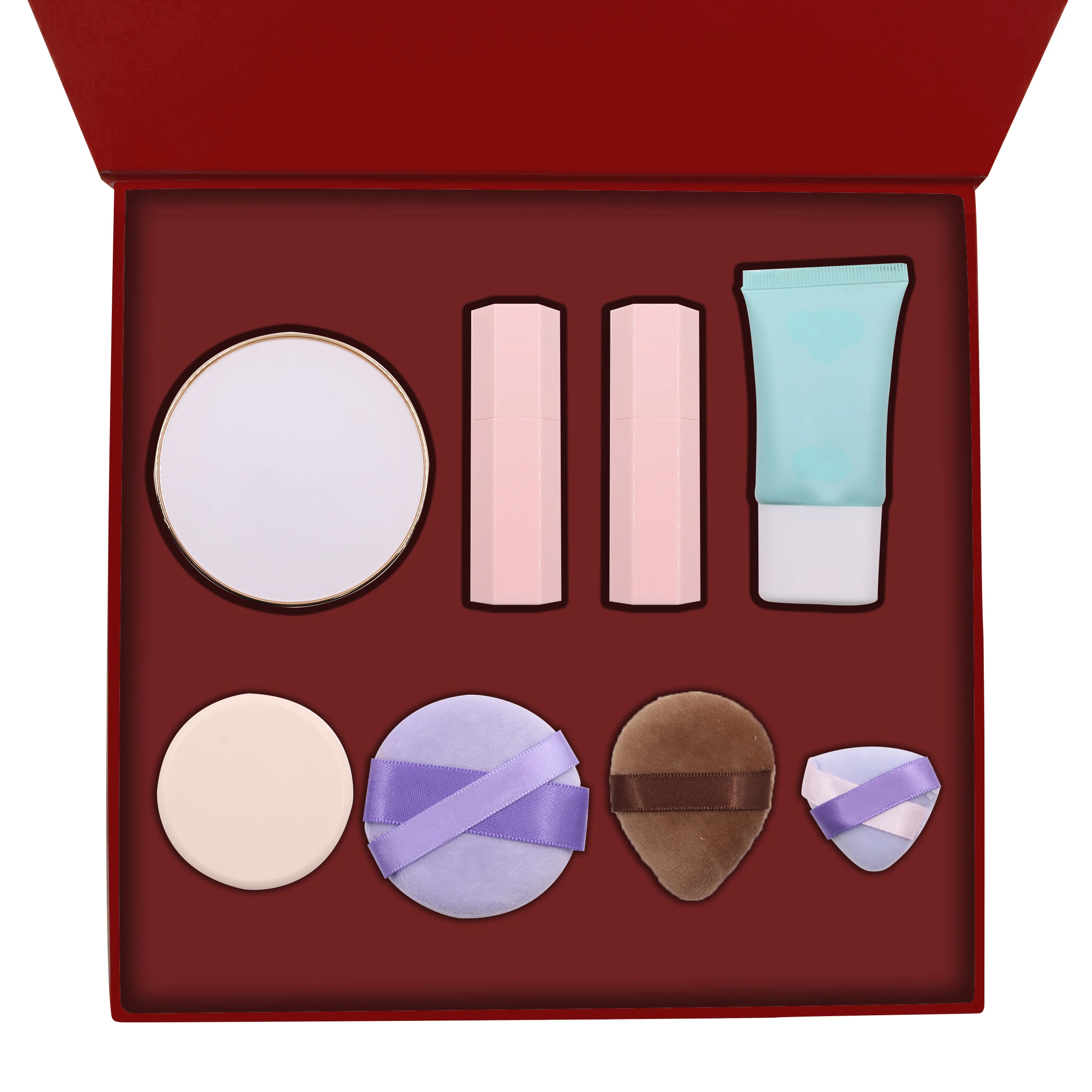 OEM All-In-One Full Makeup Kit All-in-One Cosmetic Set with Powder Puff Contour Highlighter Stick Liquid Foundation Loose Powder factory