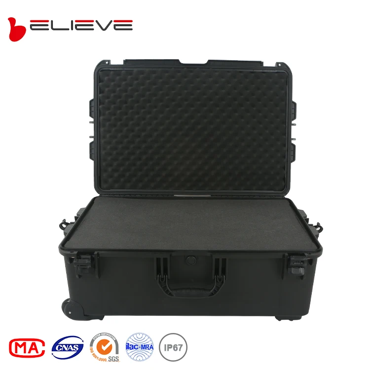 Plastic Hard Case with Wheels Weather-Proof Waterproof EVA Foam Lining for Outdoor Tool Storage OEM Supported
