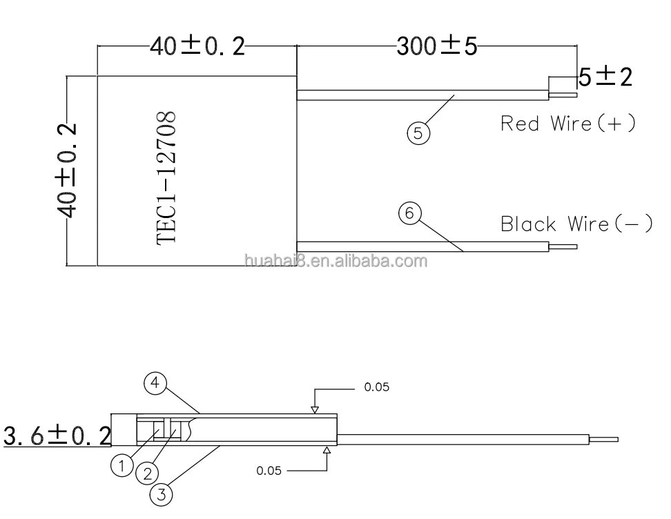 TEC1-12708 12v peltier Module cooling air conditioner water tec refrigeration cell kit element heatsink Thermoelectric Cooler