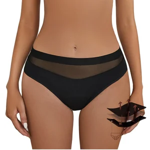 Four-Layer Gothick Style Physiological Panties Lace-Free Leak-Proof Highly Absorbent Washable Menstrual for Period Underwear