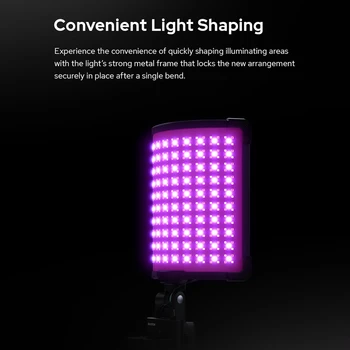 GODOX FH50R LED Light 62W RGB Light 2500K-10000K CRI96 BT Connection App Control DC/NP-F/V-mount Battery with Stand Adapter detail image