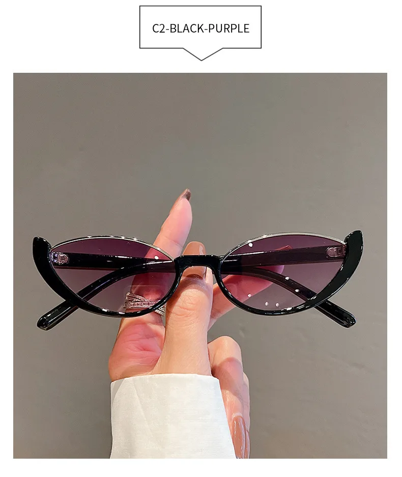1194 2023 Retro Small Half Frame Sunglasses Women Cat Eye Sun Glasses ...