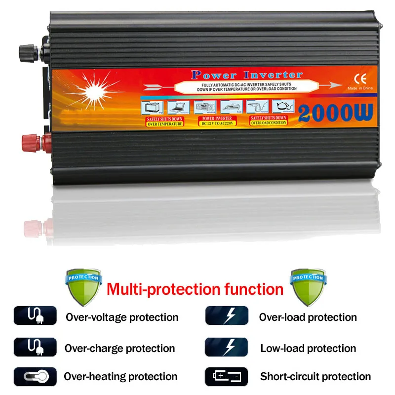 Integrated Circuit Car Power DC Voltage Independent Switch and USB Port 2000w Converter for Battery 0FF Grid Inverter